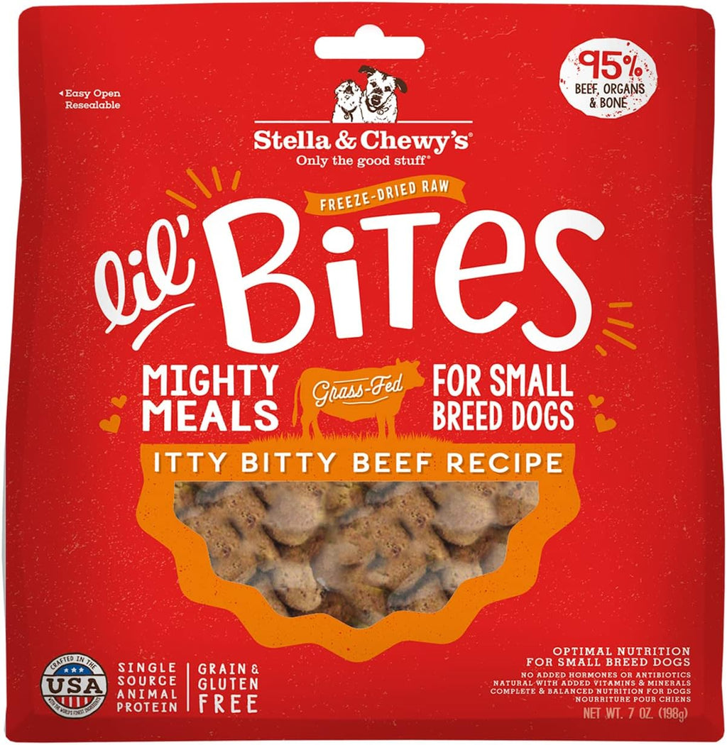 Stella & Chewy's Freeze-Dried Raw Lil' Bites Itty Bitty Beef Recipe Small Breed Dog Food, 7 oz. Bag (Beef) - Image 9