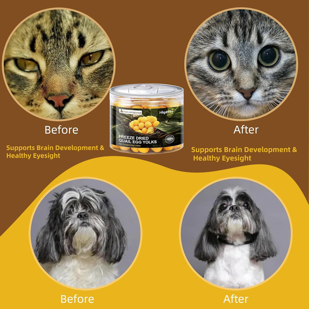 Hkpetty free range quail egg yolk skin and coat health supplement for dogs