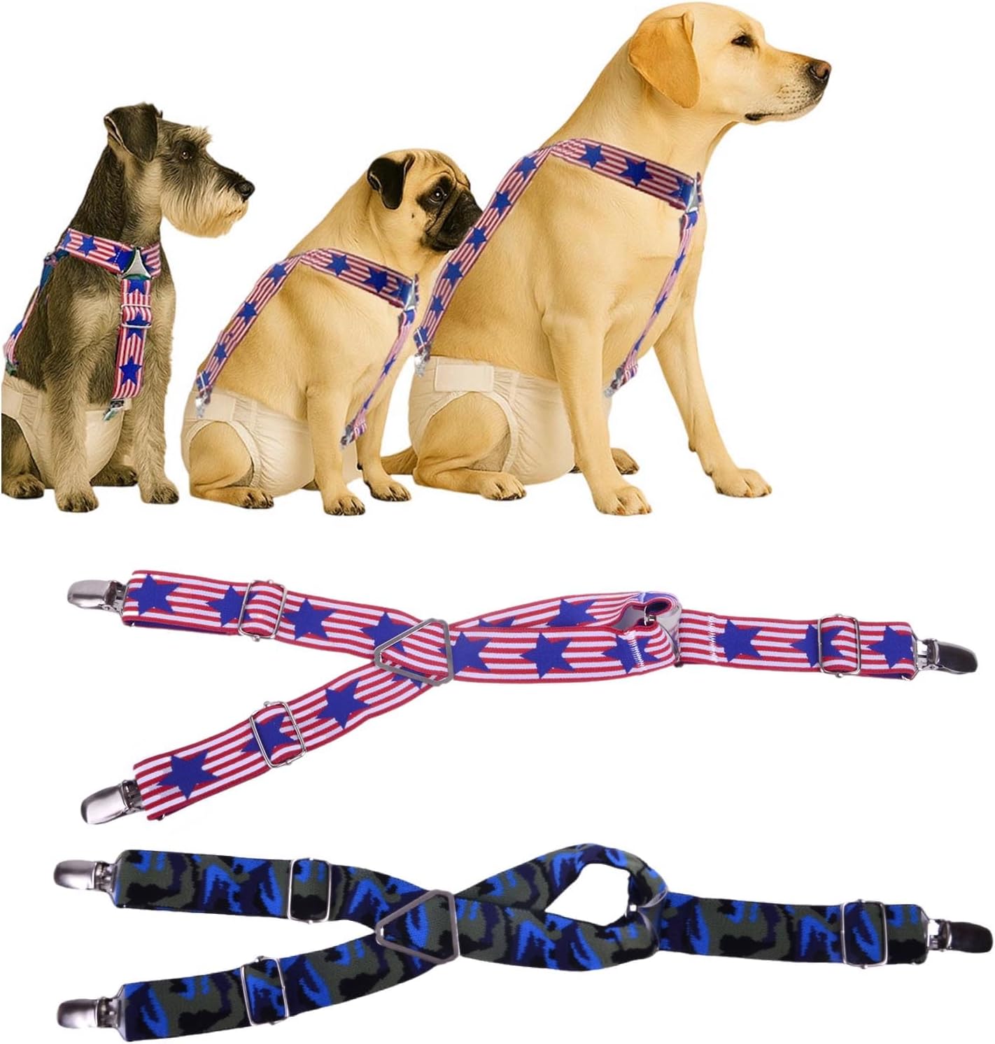 2pcs Non-Slip Dog Diaper Suspenders with Clips | Stretchy Adjustable Suspenders for Female and Male Disposable and Washable Diapers | Fits Small, Medium and Large Size Pets - Image 10
