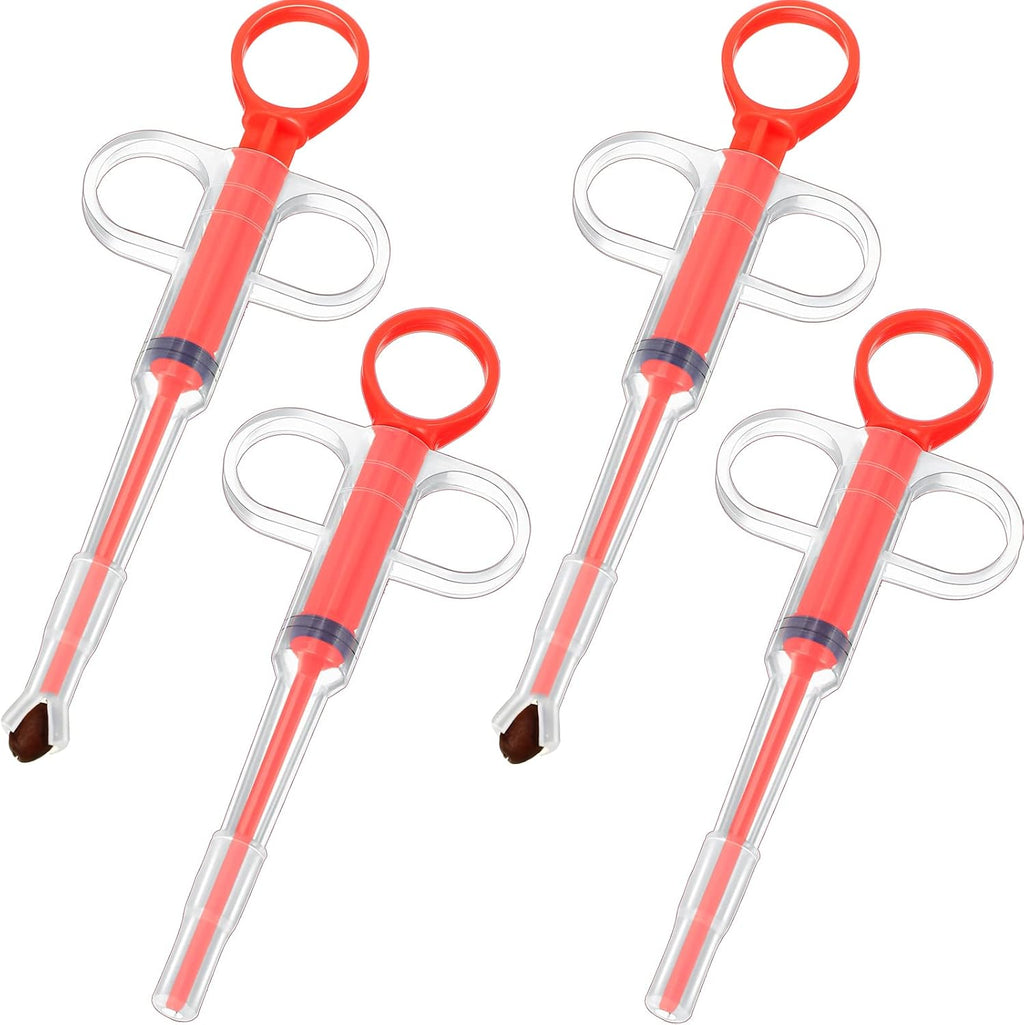 Nuanchu blue pet pill popper packaging contents with four syringes and eight tips