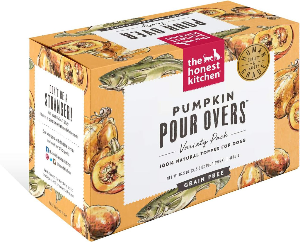 Individual pouch of The Honest Kitchen pumpkin wet dog food topper