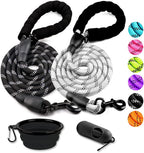 COOYOO 2 Pack Dog Leash 5 FT Heavy Duty - Comfortable Padded Handle - Reflective Dog Leash for Medium Large Dogs with Collapsible Pet Bowl - Image 13