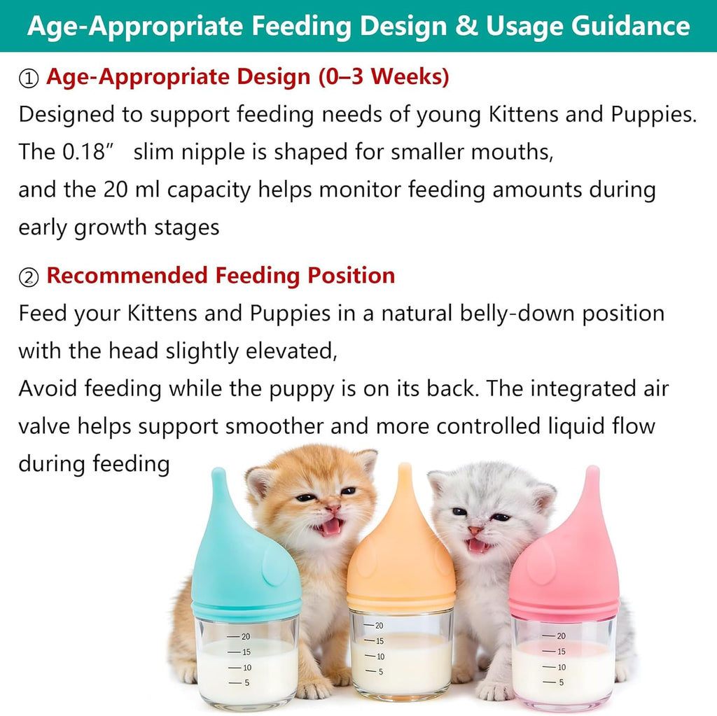 Premium cyan pet feeding bottle for newborn small animals displayed on a clean background.