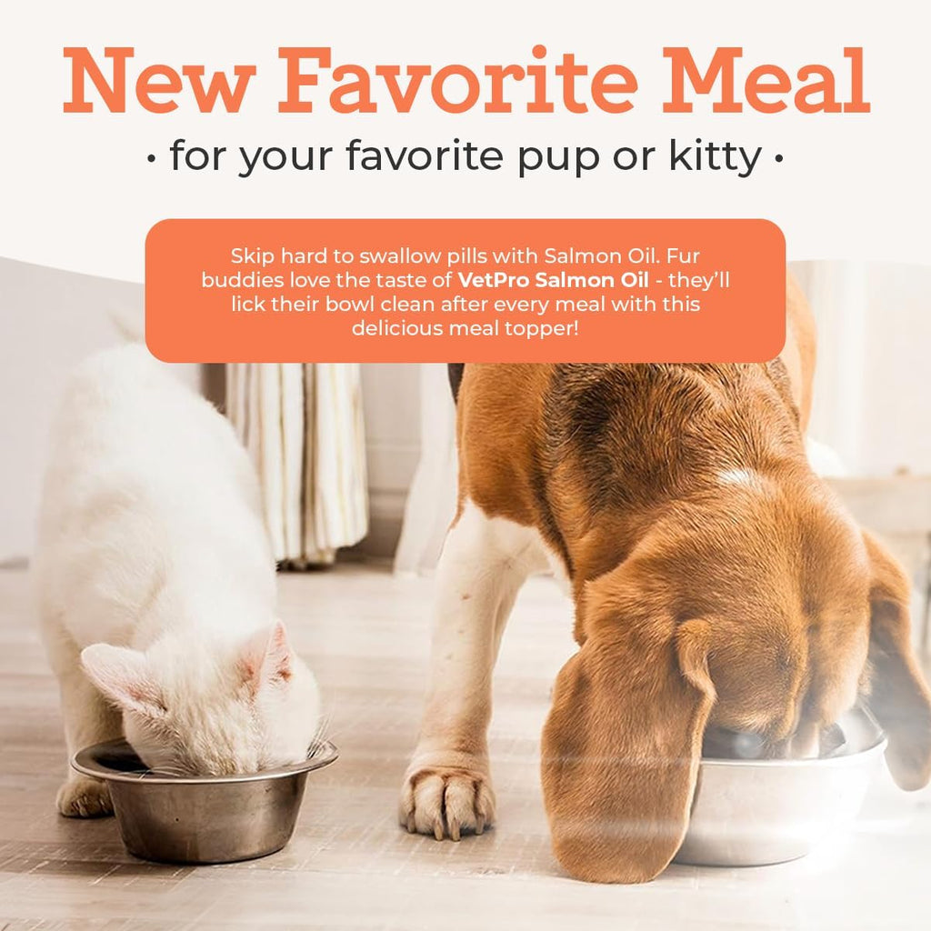 Dr. Joseph's VetPro Complete salmon oil for pet seasonal allergy relief and dry skin care.