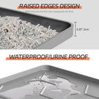 Close-up of the raised Y-shaped pattern on the Bulkniu grey silicone litter trapping mat.