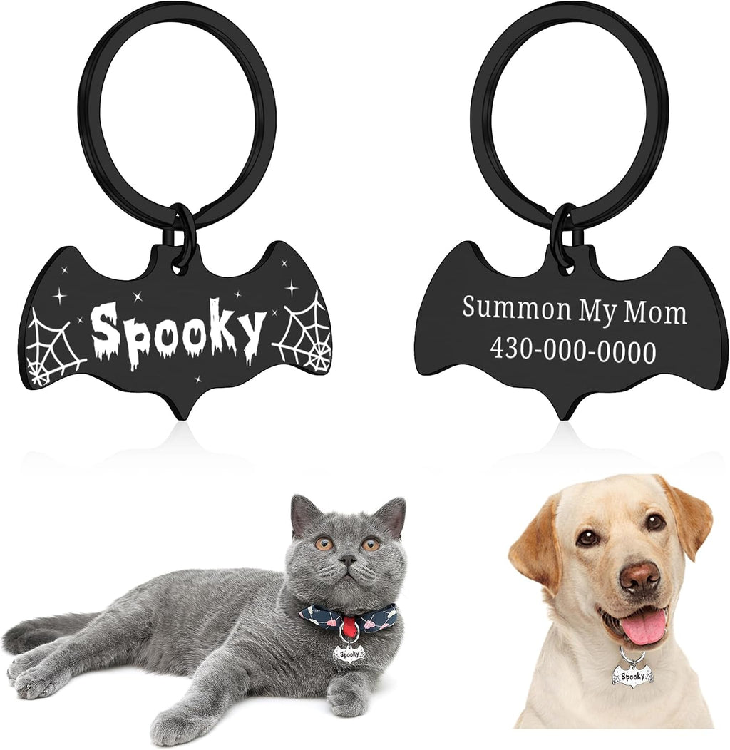 Personalized Christmas Dog Collar Tag - Goth Ghost Bat Pet ID Tags for Dogs & Cats, Christmas Accessories for Pet, Xmas Stocking Stuffers,Cute Winter Gifts for Pets (Ghost-Shaped ID Tag) - Image 9