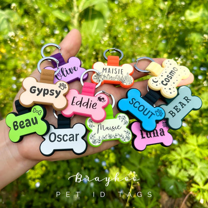 Brayhoo flexible soundless pet collar identification accessory in multiple vibrant colors.