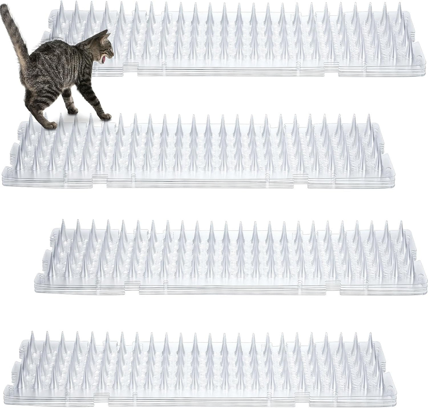 Nuanchu 12 Pieces Cat Deterrent Mat Cat Repellent Mat with Spikes Keep Dogs Off Counter Anti Pet for Outdoor Indoor Plants Garden Sofa Window(16 x 13 Inches,Clear) - Image 9