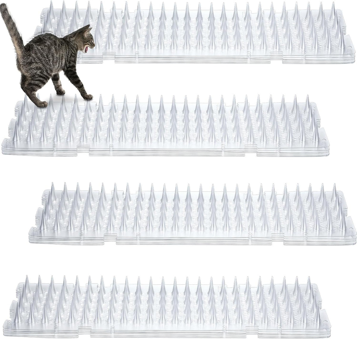 Nuanchu 12 Pieces Cat Deterrent Mat Cat Repellent Mat with Spikes Keep Dogs Off Counter Anti Pet for Outdoor Indoor Plants Garden Sofa Window(16 x 13 Inches,Clear) - Image 9