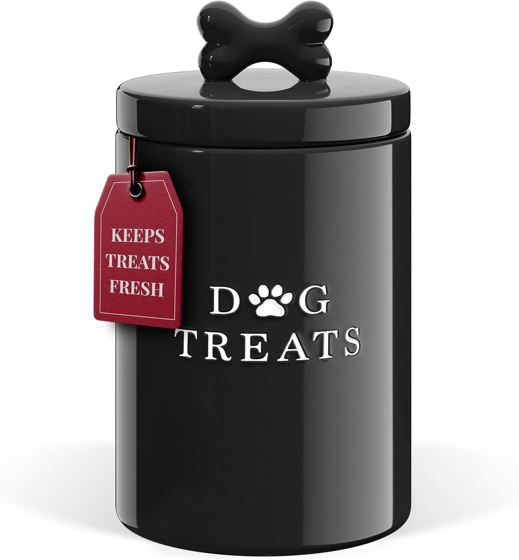 Barnyard Designs Large Dog Treat Container Airtight with Lid, Cute Rustic Ceramic Dog Treat Storage Jar for Kitchen Counter (White) - Image 9