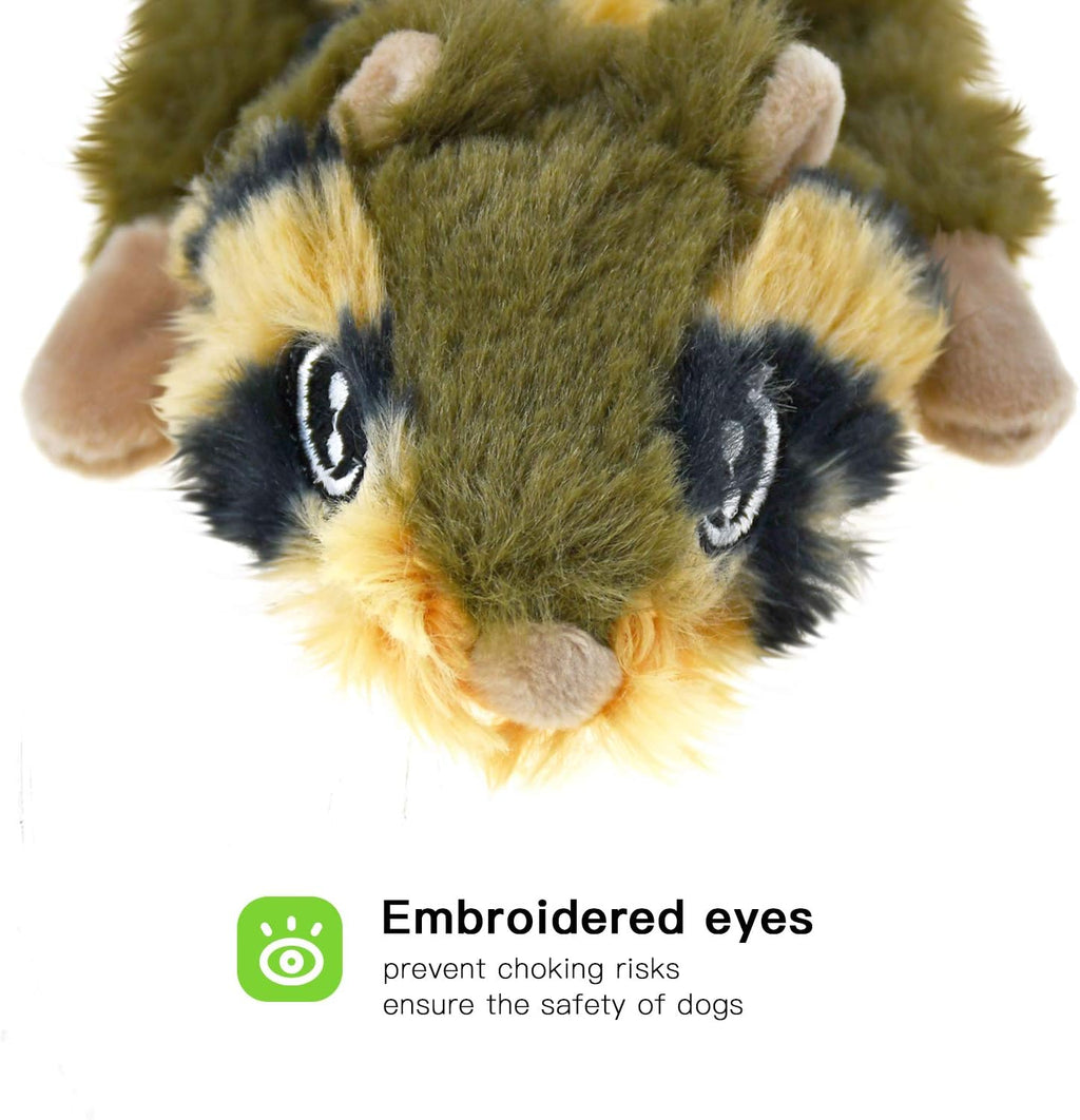 SHARLOVY small dog chew toys showing detailed non toxic fabric stitching of the lion plush