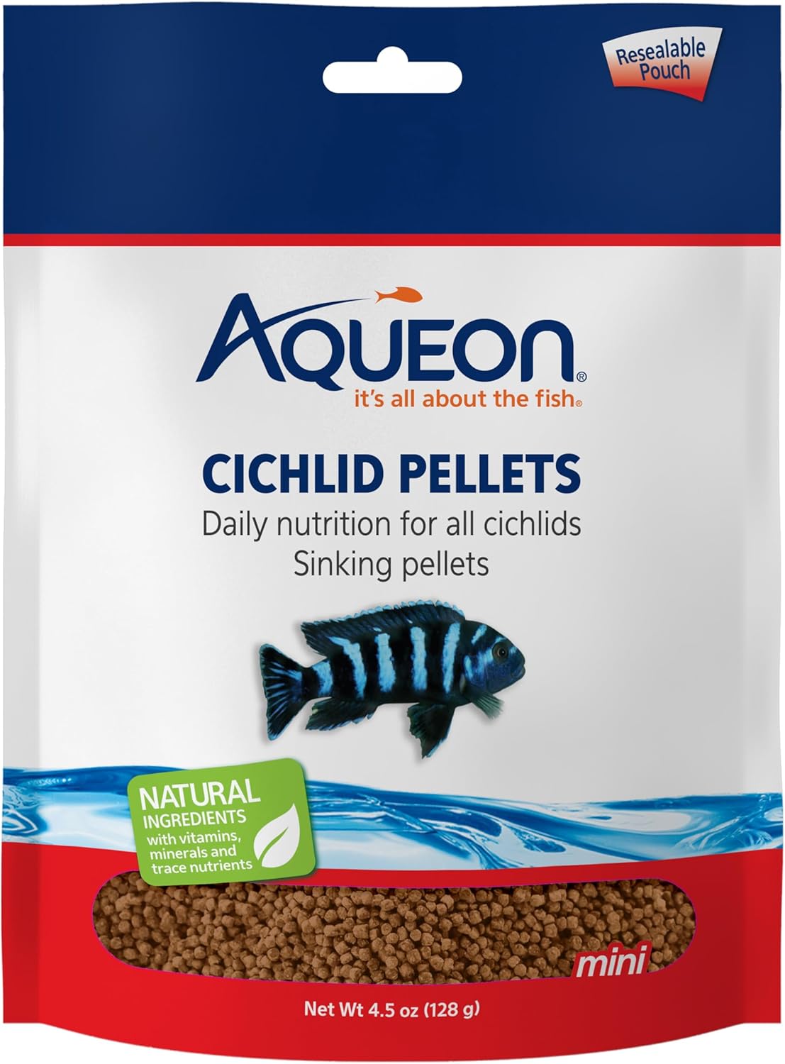 Authentic Aqueon slow sinking medium fish food formula for carnivorous species