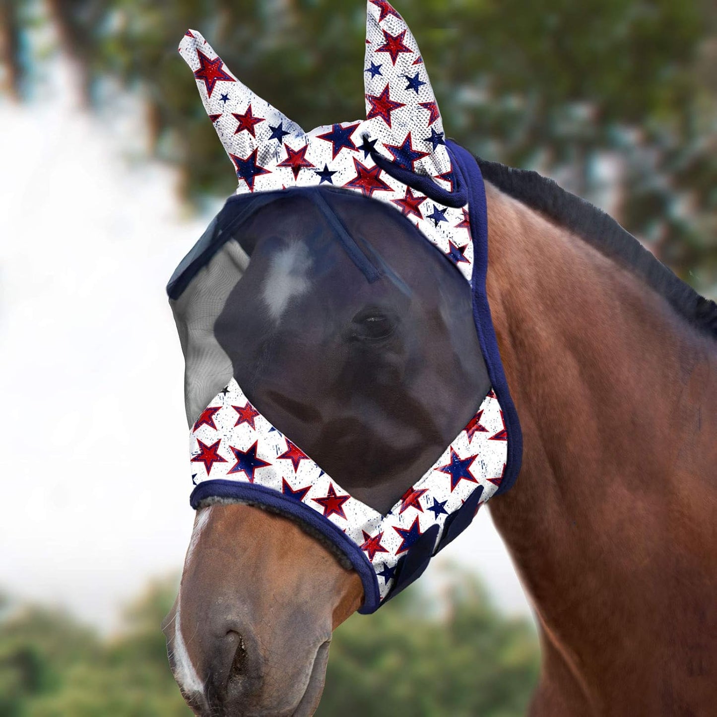 Harrison Howard LumiVista horse fly mask Dream Star pattern front view