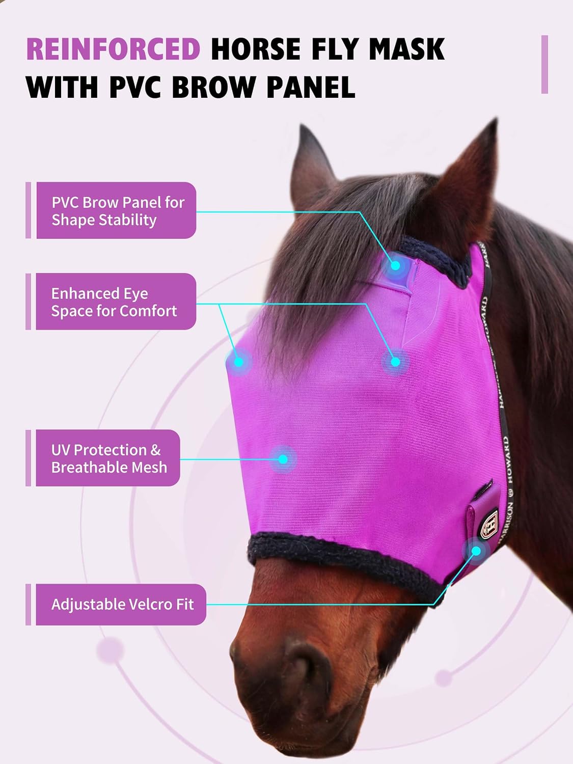 Harrison Howard horse fly mask mirror PVC brow detail