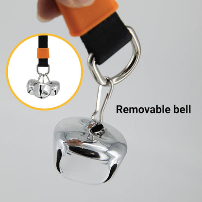Side view of SVD.PET dog doorbell blue strap