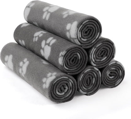 LINENLUX Cute Dog Blanket for Small Medium Dogs 6-Pack Soft Stretchy Fleece Blankets for Pet Cat Puppy Warm Wrinkle-Resistant Throw for Couch Bed Outdoor Mix 31x24 inch (Pack of 6) - Image 10