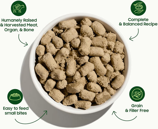 Close up of Smallbatch Turkey Recipe freeze-dried raw bites