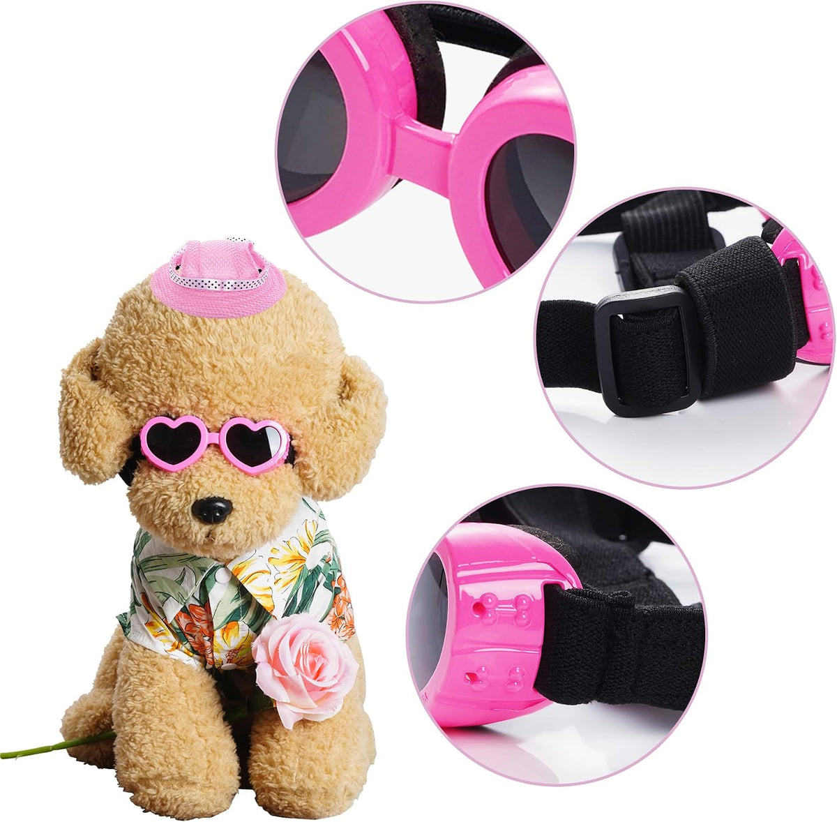 Choyaxo dog visor showing adjustable strap and breathable fabric detail