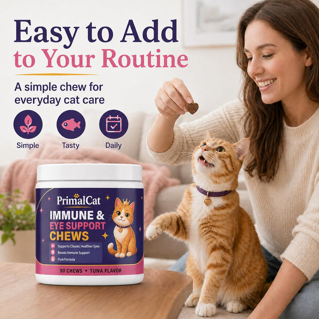 Ohiwgn PrimalCat L-Lysine and Taurine cat supplement packaging back view