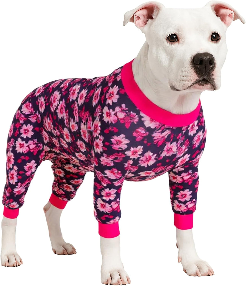 LovinPet Large Breed Dog Clothes Pajamas, Wound Care/Post Surgery Full Coverage Shirt, Dinosaur Land Blue Print, Lightweight Stretchy Knit Pullover Dog Onesie, Pet Pajamas for Dogs, Pet PJ's, 3XL - Image 9