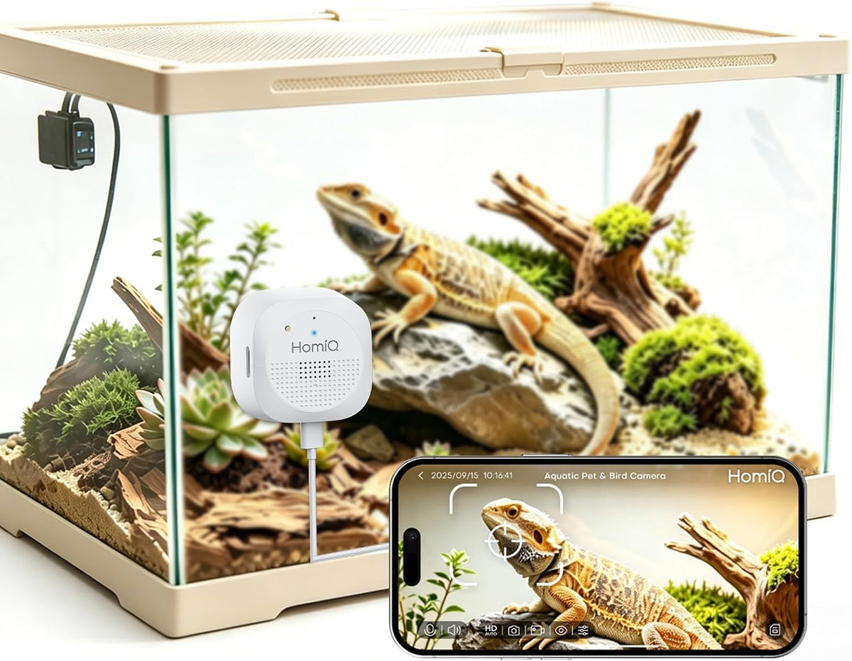 HomiQ Life aquarium camera in a retail packaging box