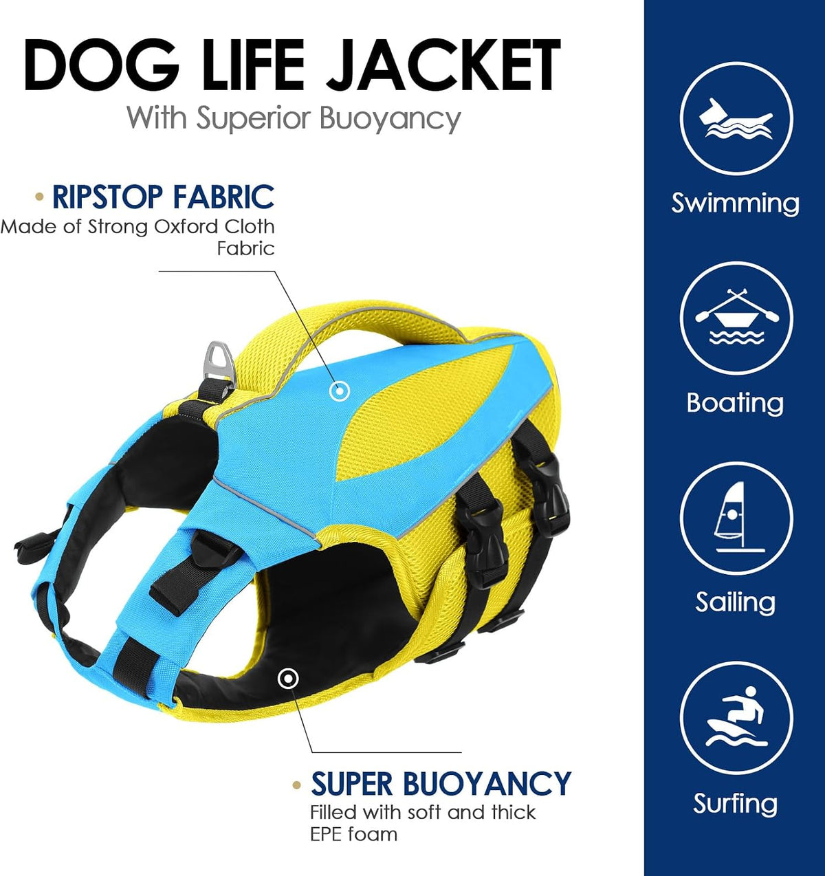 AOFITEE XL pet swim swimsuit featuring ergonomic top lift rescue handle