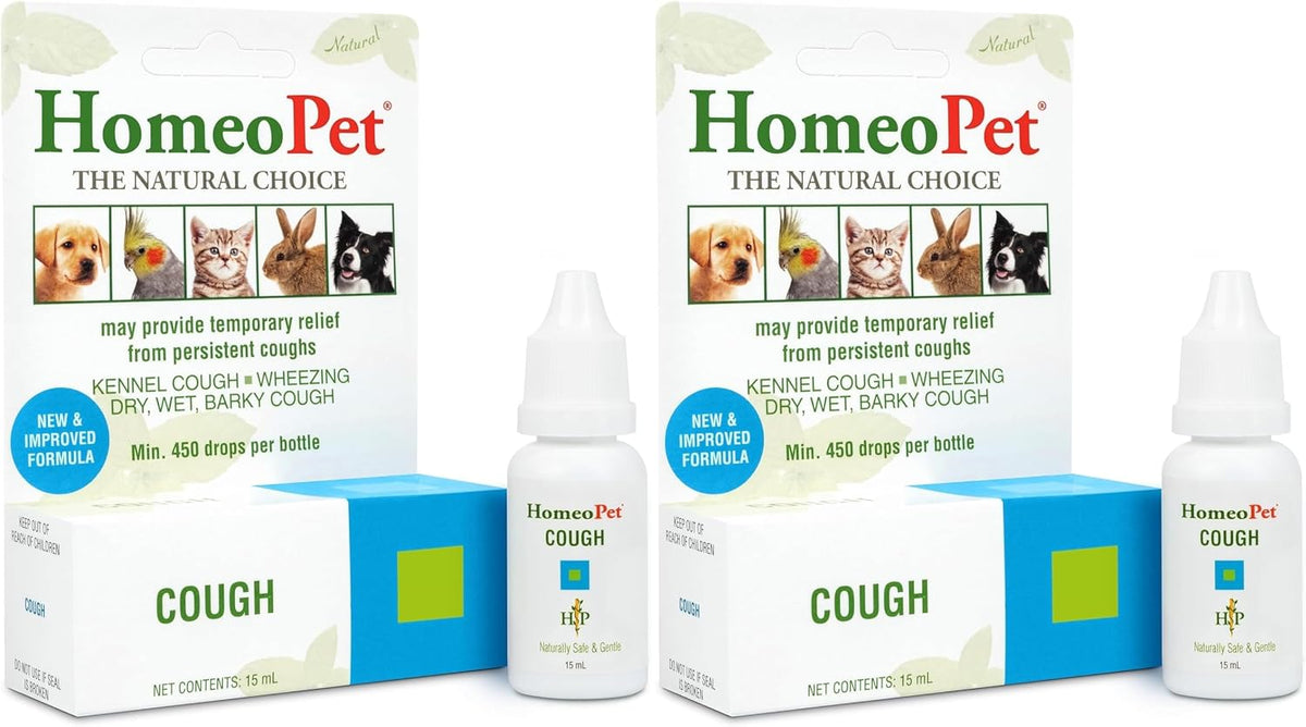 HomeoPet Cough authentic USA imported pet wellness product packaging