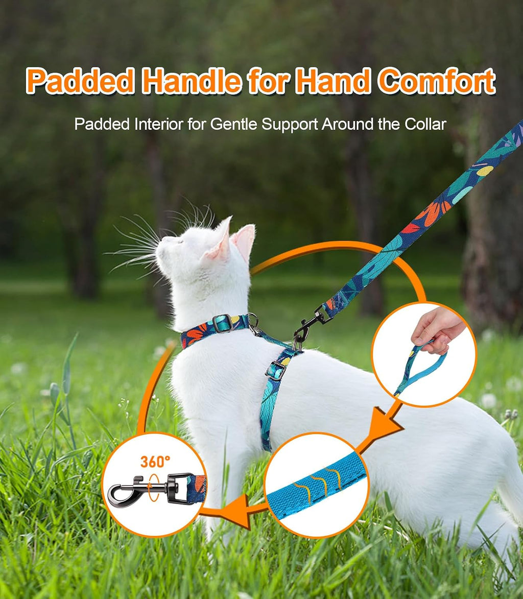 Halypet comfortable choke free cat walking harness with abdomen attachment