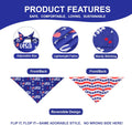 Woffbow patriotic pet scarf reversible paw print design