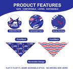 Woffbow patriotic pet scarf reversible paw print design