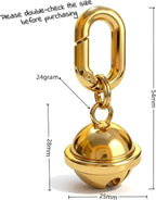 Close up of Domsimy pet bell charm secure clip attachment