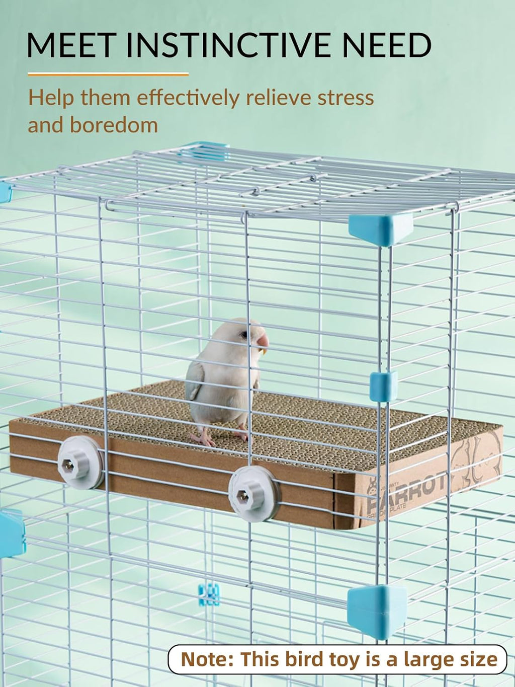 Jons Nty bird platform showing the knob-fastening mechanism