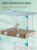 Jons Nty bird platform showing the knob-fastening mechanism