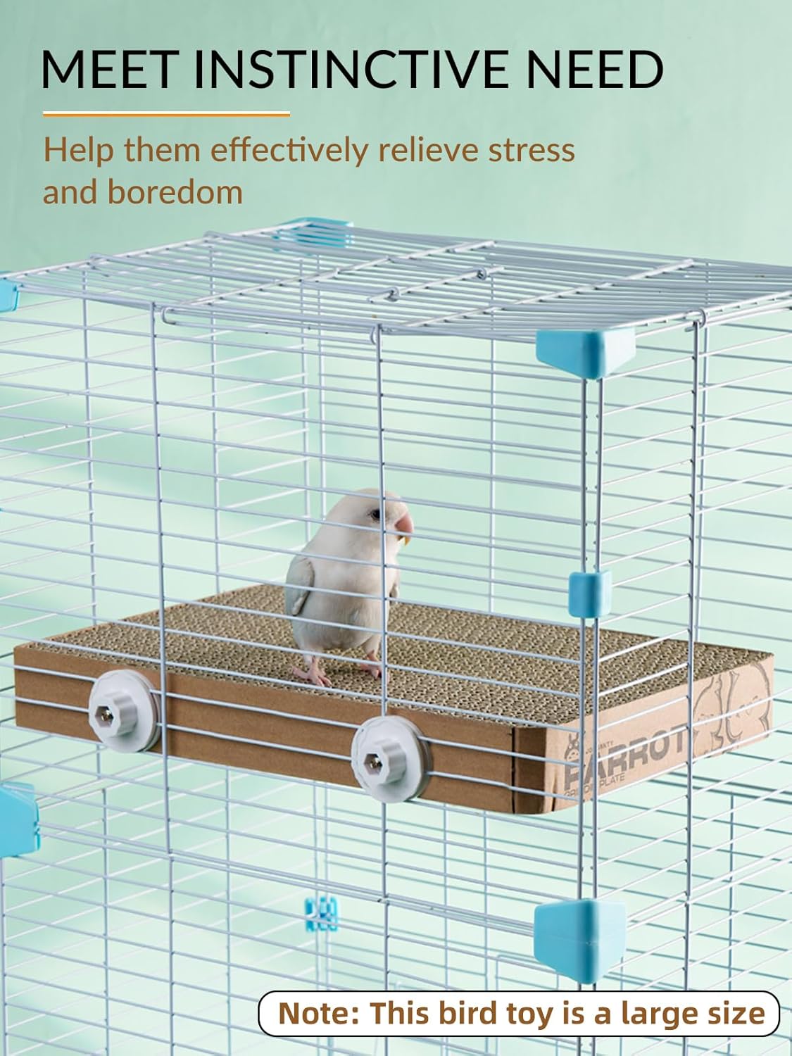 Jons Nty bird platform showing the knob-fastening mechanism