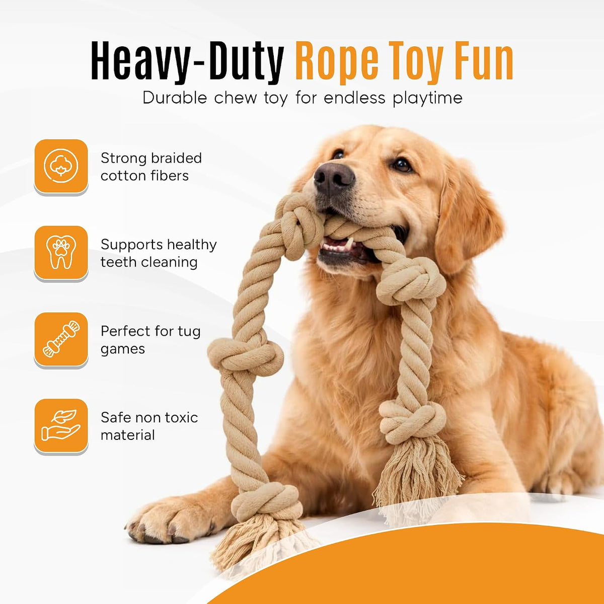 Ali Oli heavy duty 5 knot cotton dog rope toy for aggressive chewers