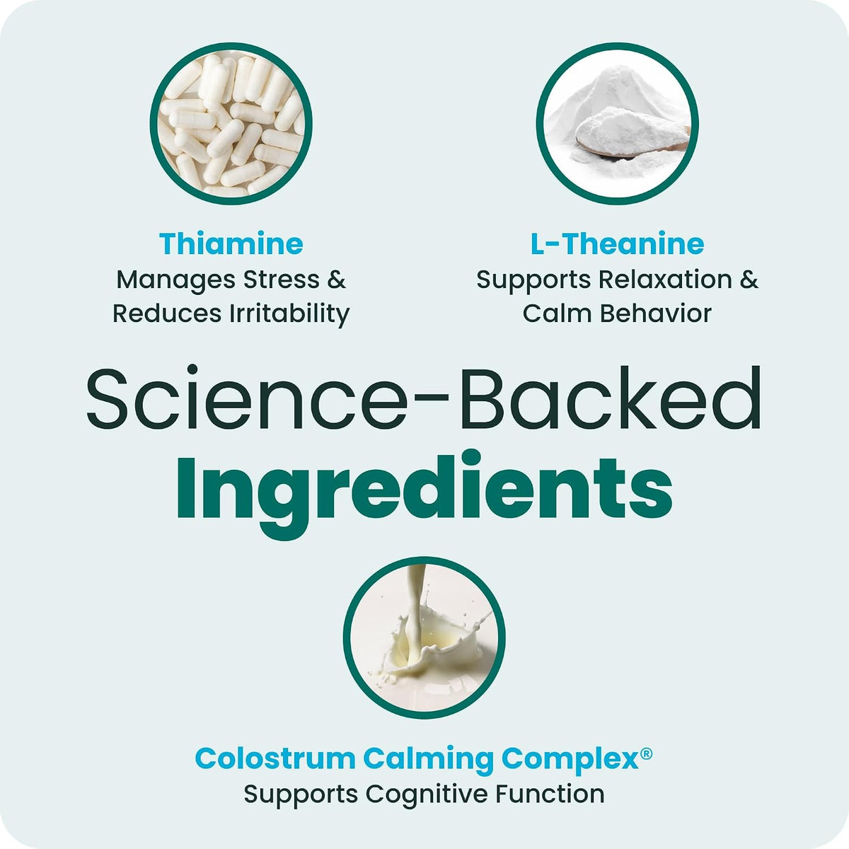 VetriScience chicken flavor cat calming chews jar side view