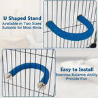 Rypet U-Shaped Large Parrot Perch, Quartz Bird Perch for Cage(Blue L) - Image 7