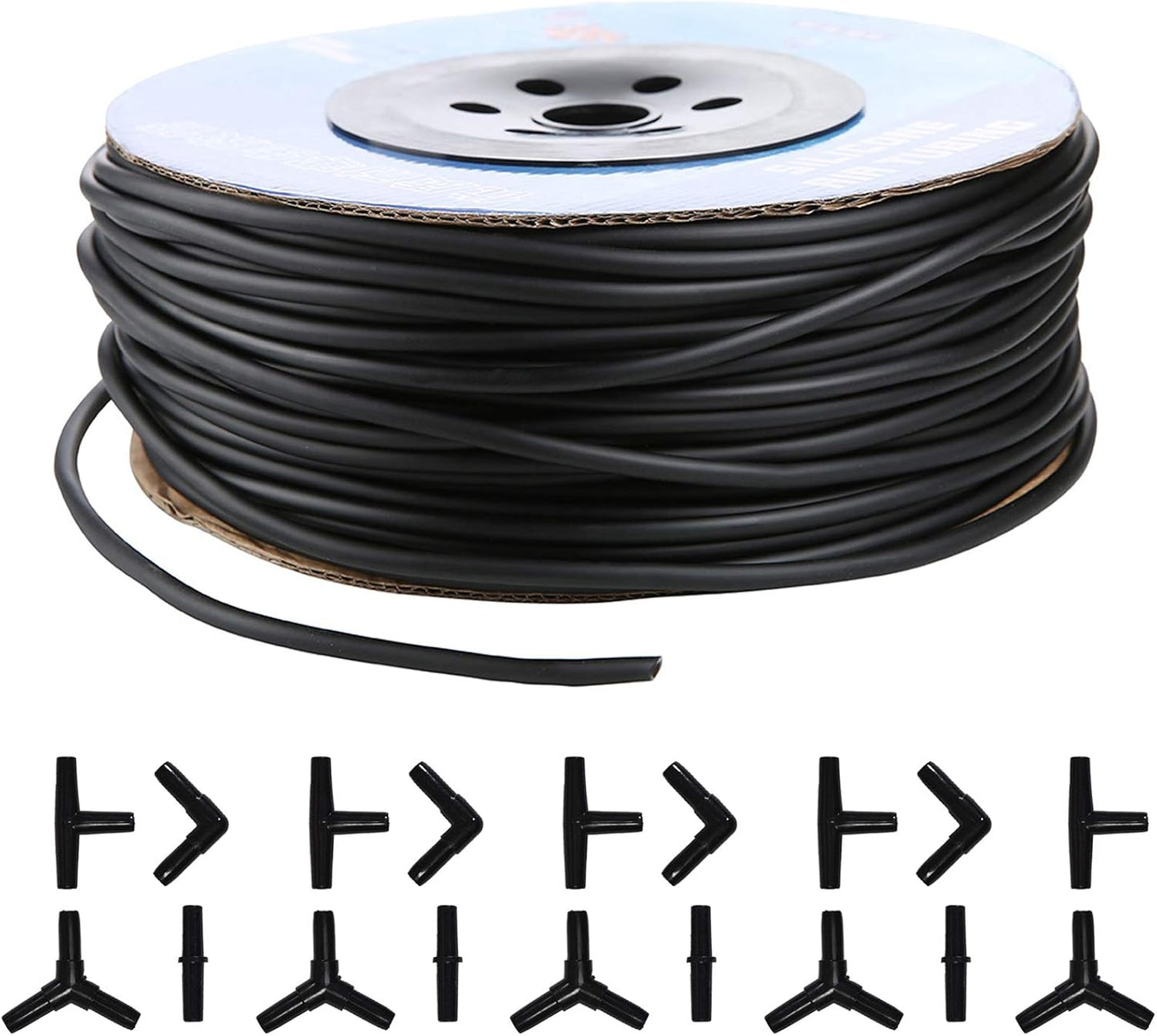 JIH Aquarium 50 Feet Standard 3/16" Black Flexible Airline Tubing with Black Plastic Connectors for Fish Tank,Terrariums, and Hydroponics - Image 10