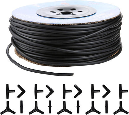 JIH Aquarium 50 Feet Standard 3/16" Black Flexible Airline Tubing with Black Plastic Connectors for Fish Tank,Terrariums, and Hydroponics - Image 10