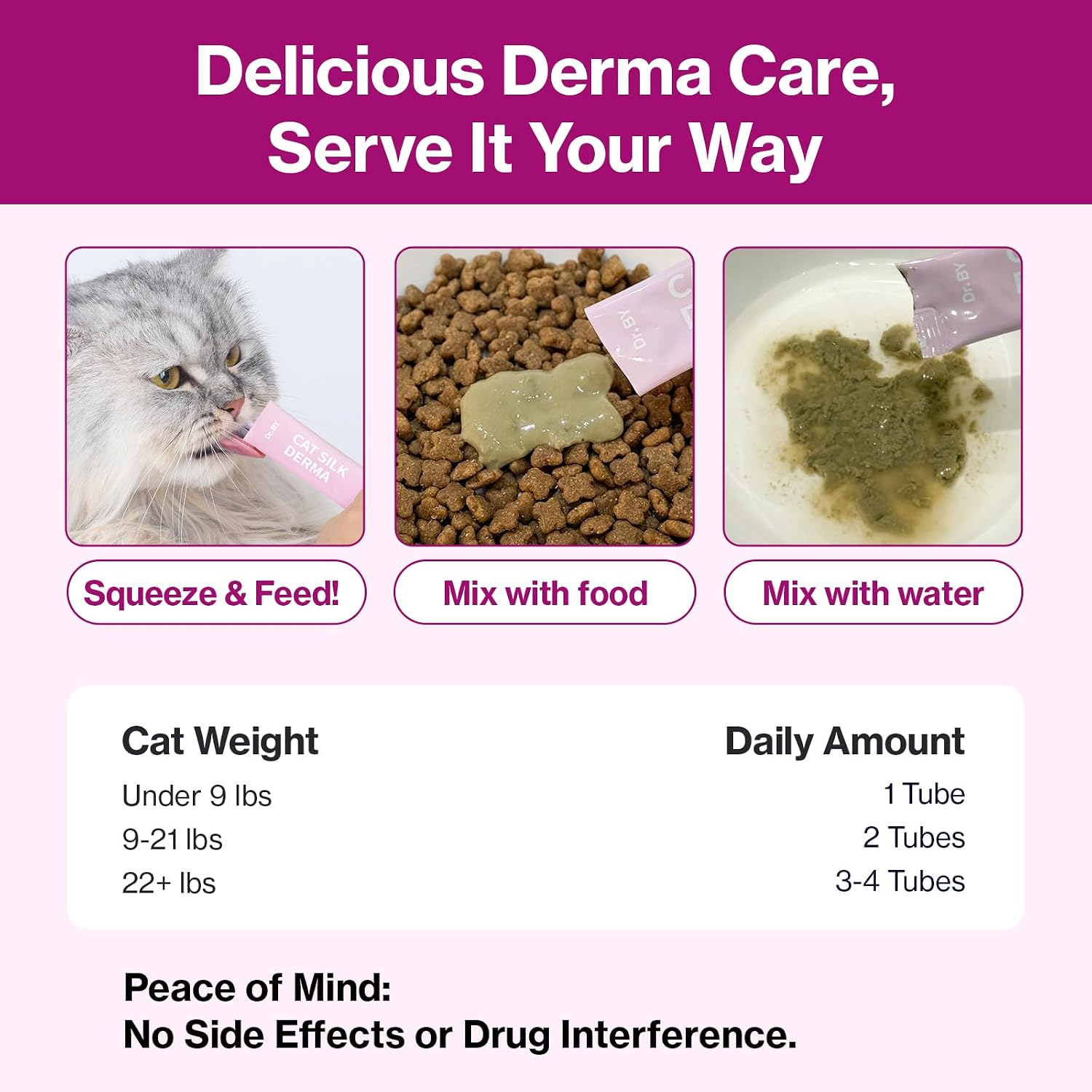 Doctor By Cat Silk Derma Skin and Coat Supplement for Cats Itch Skin Relief, Dandruff Treatment Scab, Overgrooming, Allergy Relief for Cats 30 lickable Formula Individually Packaged, Chicken(1 Pack) - Image 10
