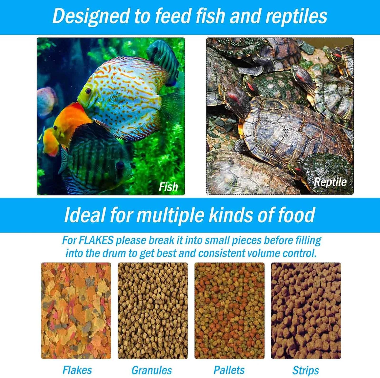 AquaMiracle aquarium feeding dispenser mounted with double-sided adhesive stickers on a hooded fish tank