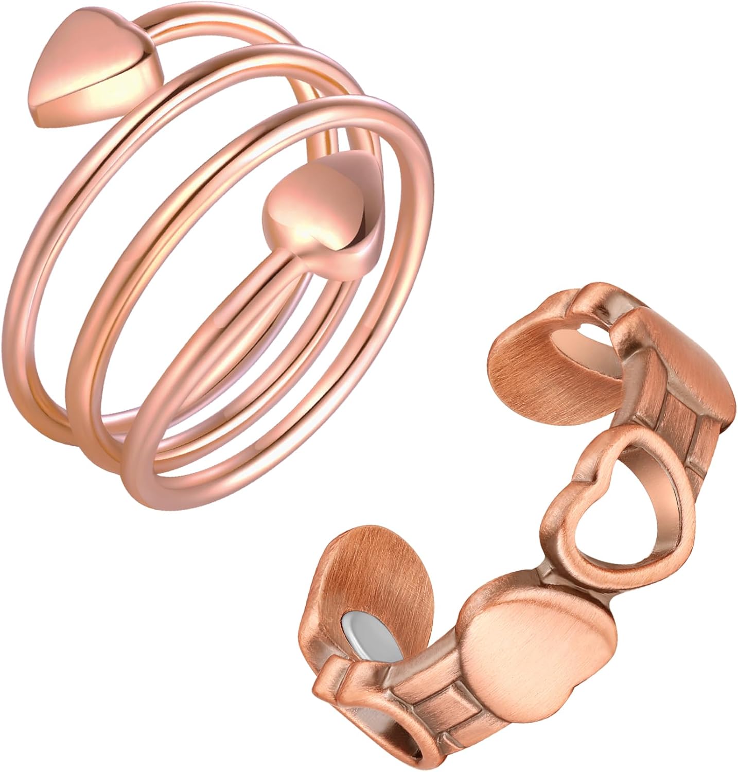 Feraco 99.99% Pure Copper Magnetic Rings front view for women's wellness.