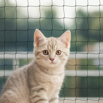 Fluxionova cat balcony net black front view
