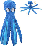 No stuffing plush octopus toy for dogs close up