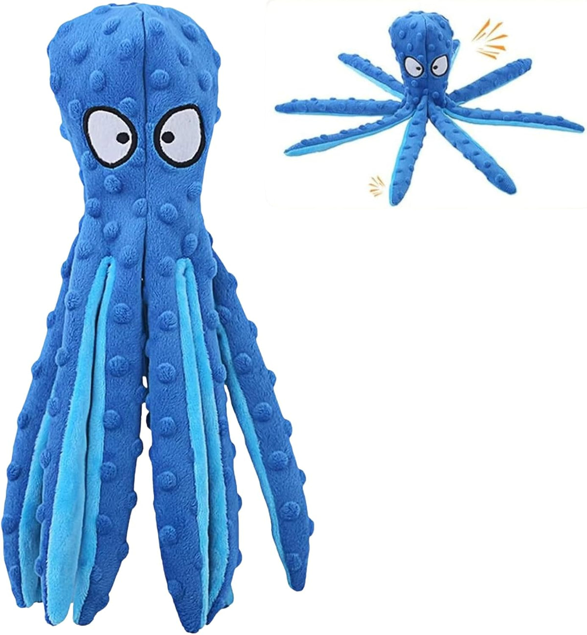 No stuffing plush octopus toy for dogs close up