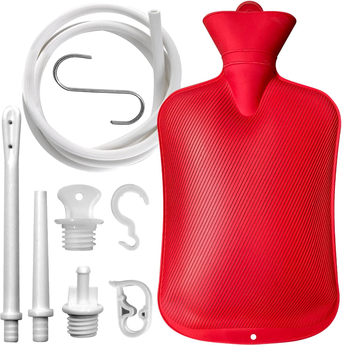 Shishuyu 2 Liter Home Enema Kit front view red rubber bag