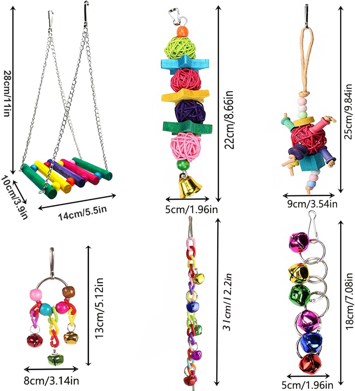 Parakeet Cockatiel Bird Toys, Parrots Conures Budgies Cage Accessories - Image 5