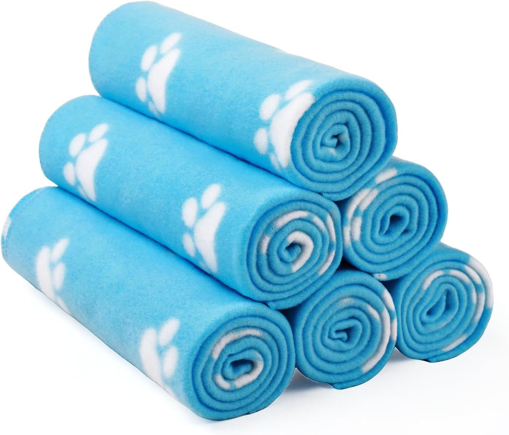 LINENLUX Cute Dog Blanket for Small Medium Dogs 6-Pack Soft Stretchy Fleece Blankets for Pet Cat Puppy Warm Wrinkle-Resistant Throw for Couch Bed Outdoor Mix 31x24 inch (Pack of 6) - Image 12