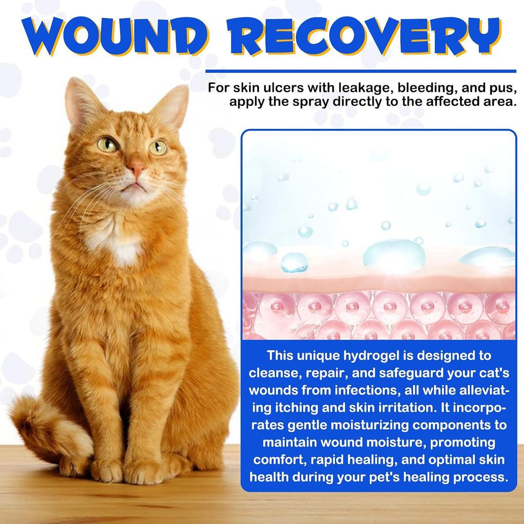 Cat Wound Care Spray - Wound Healing Aid Treatment for Cats Helps with Skin Repair for Wounds, Cats Irritated Skin & Itchy Skin, Scratching | Cats Supplement | Gentle Wound Care Spray - 3.38 Fl.oz - Image 9