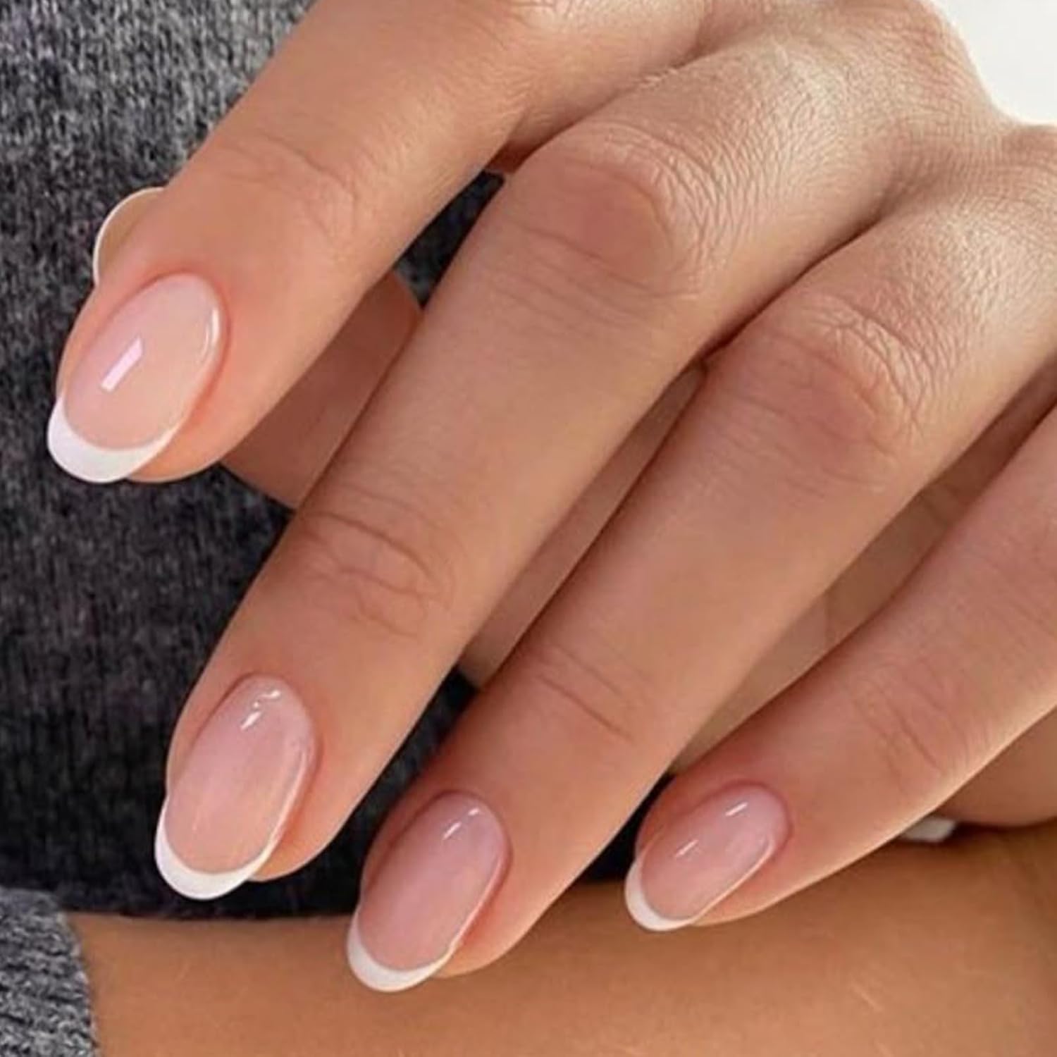 Modelones French Tip Short Oval Press On Nails kit front packaging